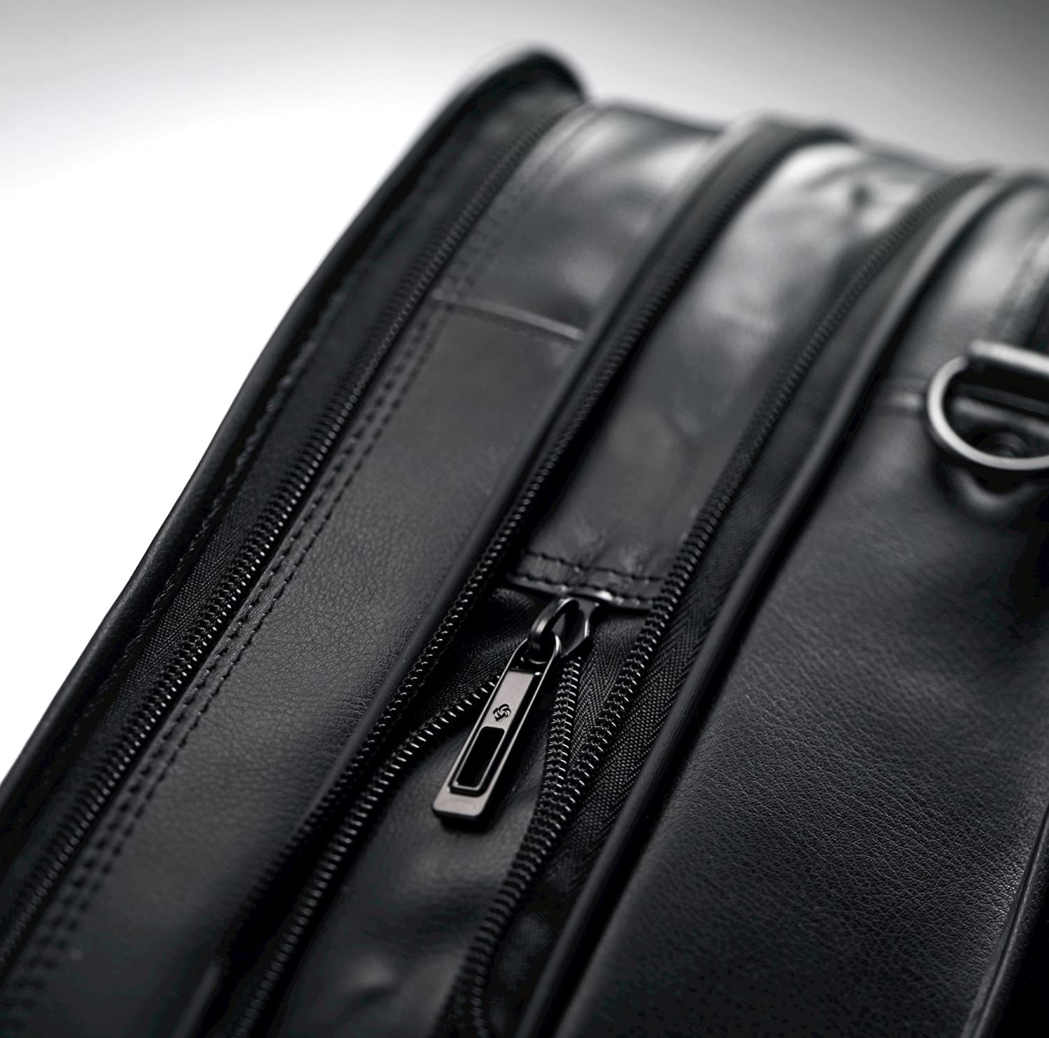 Samsonite Leather Expandable Briefcase, Black, One Size, 17" - Image 2